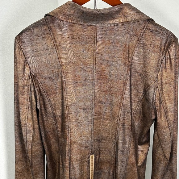 Clara Sun Woo Medium Liquid Leather Signature Moto Jacket Medium Copper Bronze - Picture 5 of 11